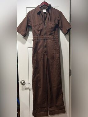 SÜK Workwear Lagoon Suit Brown Utility Boiler Jumpsuit Size 4